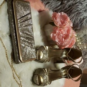 High heel shoes color champagned